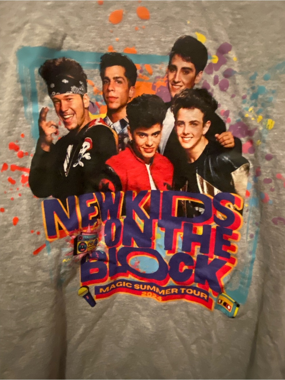 New Kids on the Block Graphic Tee XL 2024 Magic Summer Tour V-Neck T-Shirt NKOTB
